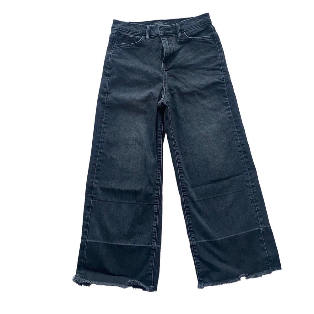 BANANA REPUBLIC High rise wide leg crop jeans black size 25P